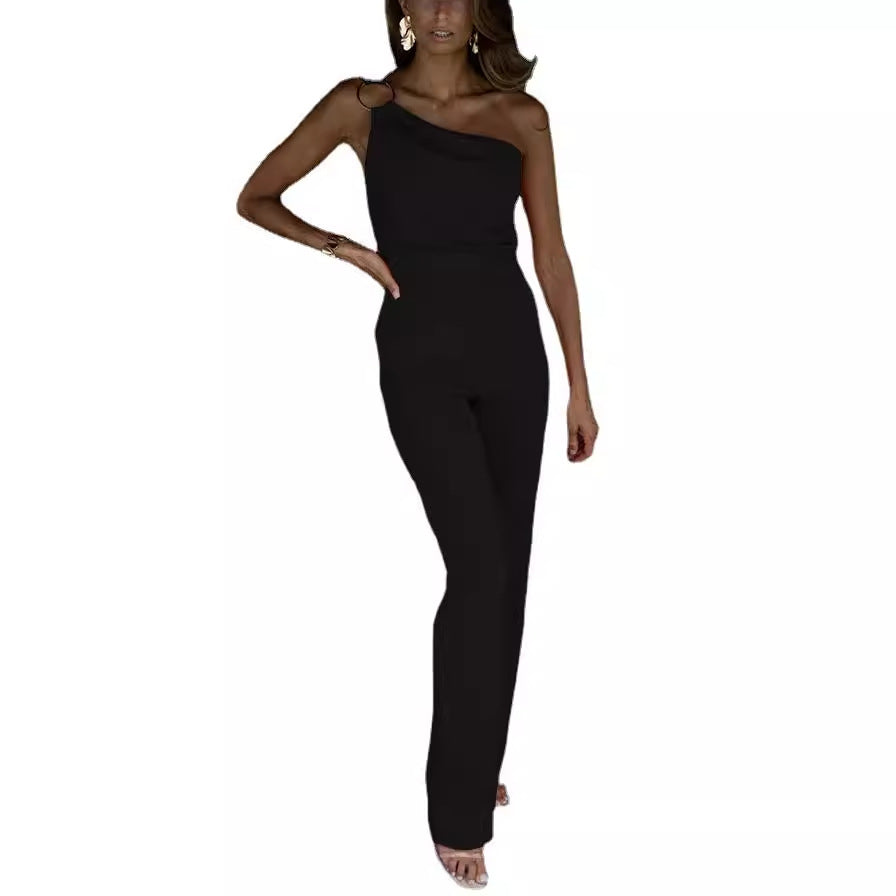 Damen Stylish Jumpsuit mit asymmetrischem Schnitt und eleganten Details WW