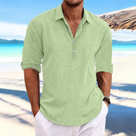 Herren leichter Leinenhemd mit halben Ärmeln WW