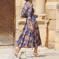 Damen Hemdblusenkleid mit floralem Muster und modernem Schnitt WW