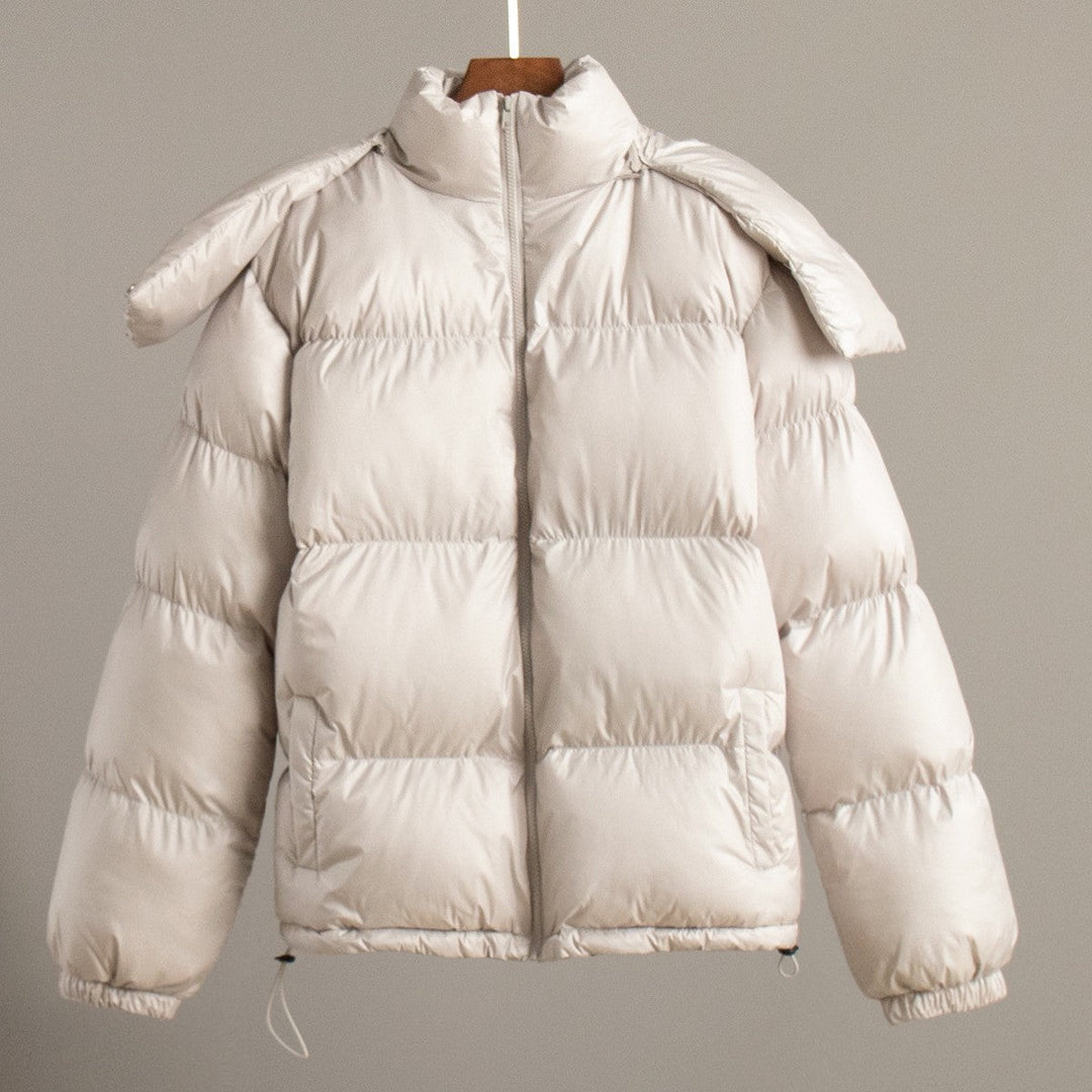 Damen Modische Steppjacke mit hochschließendem Kragen und voluminösen Ärmeln W&W Mode