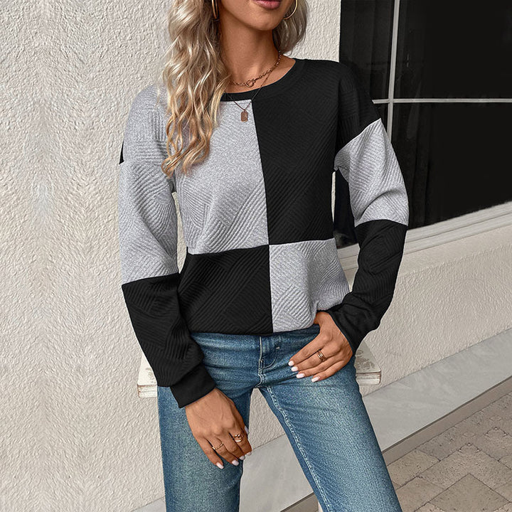 Damen lässiges Sweatshirt mit geometrischem Muster und trendigem Schnitt W&W Mode