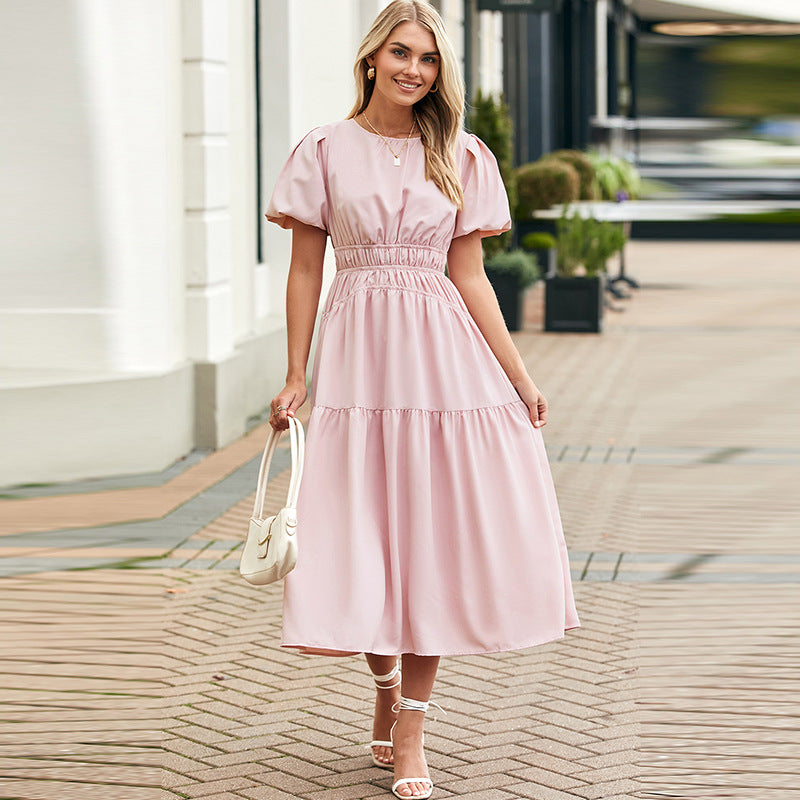 Damen Midikleid mit schickem Volant und Rüschendetails WW