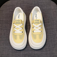 Damen bequeme Plateau-Sneaker aus atmungsaktivem Material WW