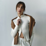 Damen sportlicher Strickpullover mit hohem Kragen WW