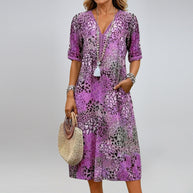 Damen bunt gemustertes Sommerkleid WW