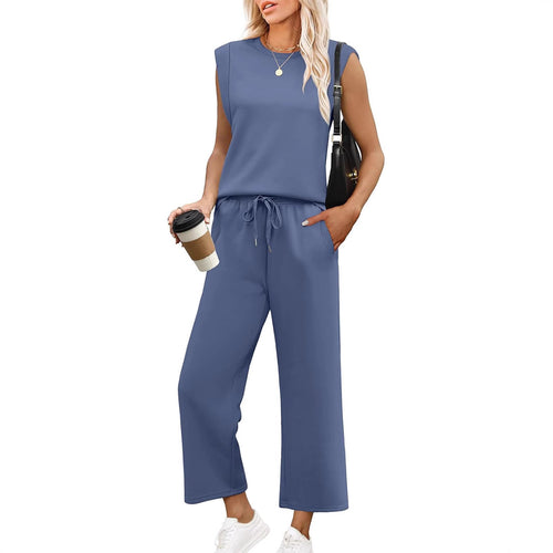 Damen Relaxed Fit Jumpsuit mit verkürzten Ärmeln und bequemem Bund WW