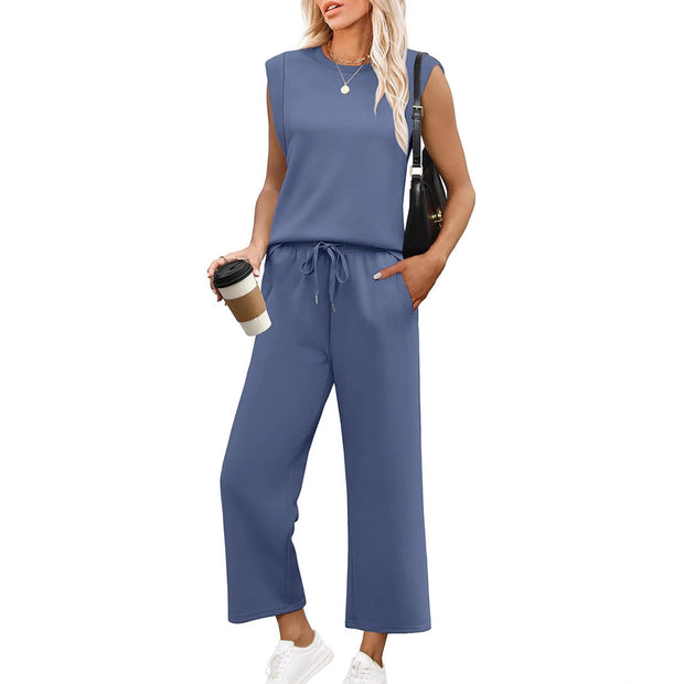 Damen Relaxed Fit Jumpsuit mit verkürzten Ärmeln und bequemem Bund WW