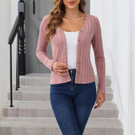 Damen Strickjacke im Rippdesign WW