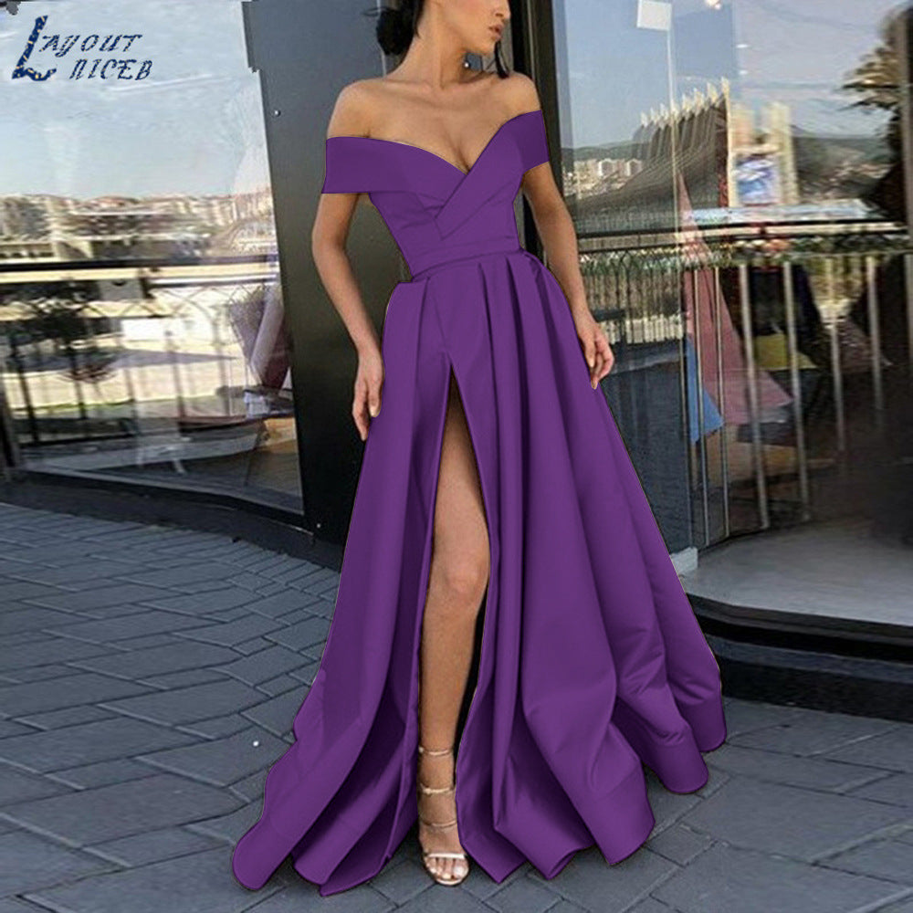 WOLFF | eBay Satin Mehrfarbiges Tiefes V-Ausschnitt Kleid