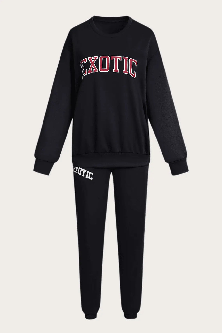 Damen Sportliches Sweatshirt und Jogginghose Set WW