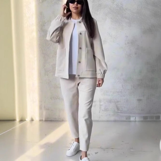 Damen Sportliche Freizeitjacke und bequeme Hose Set WW