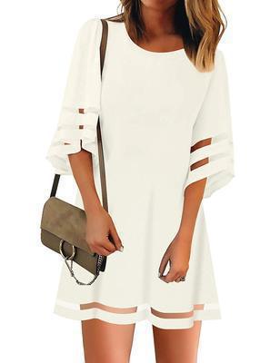Damen Freizeitkleid mit modischen, luftigen Ärmelöffnungen W&W Mode