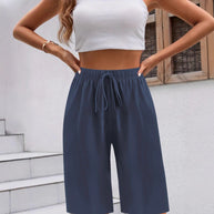 Damen Bequeme Hochwaist Bermudashorts WW