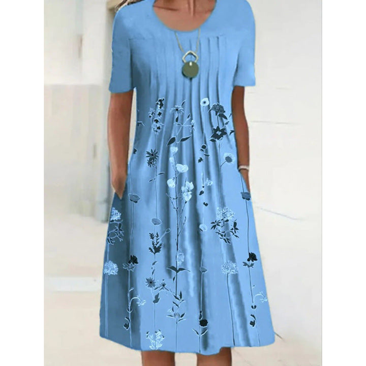 Damen Freizeitkleid mit verspieltem Blumendruck und praktischen Taschen W&W Mode
