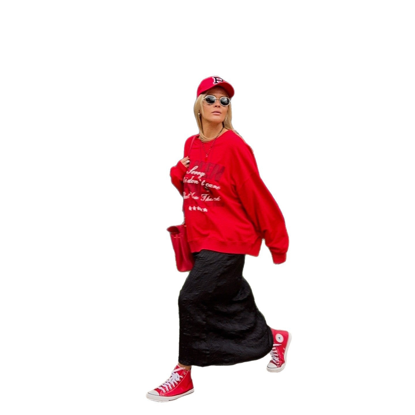 Damen Sportliches Sweatshirt mit auffälligem Schriftzug und lässigem Schnitt WW