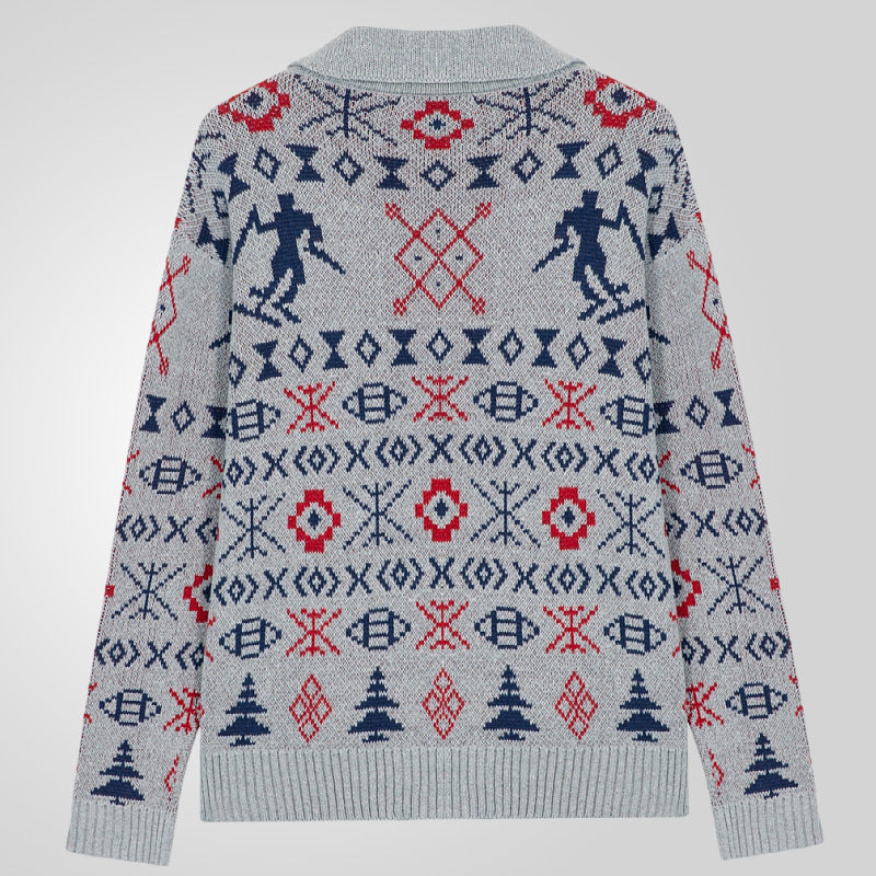 Herren Strickjacke mit exklusivem Norweger-Muster und praktischen Taschen WW