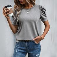 Damen Kurzarmshirt mit ausgefallenem Puffärmel WW