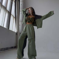 Damen Sportive Loungewear-Kombination mit funktionalen Details WW