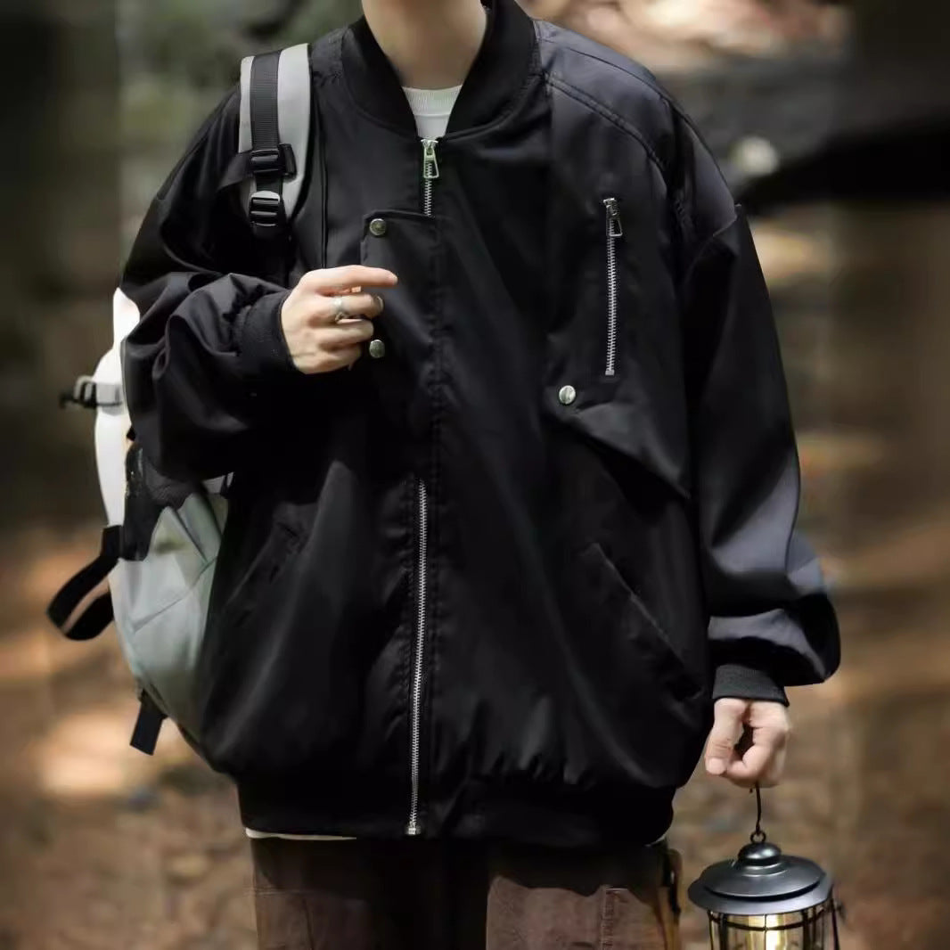 Damen modische Bomberjacke mit funktionalen Reißverschlusstaschen und lockerer Passform W&W Mode
