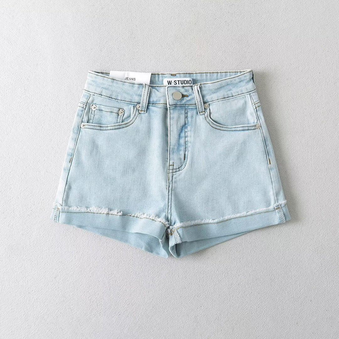 Damen Jeansshorts mit lässigem Schnitt und versäuberten Abschlüssen W&W Mode