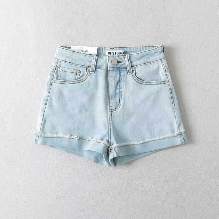 Damen Jeansshorts mit lässigem Schnitt und versäuberten Abschlüssen W&W Mode