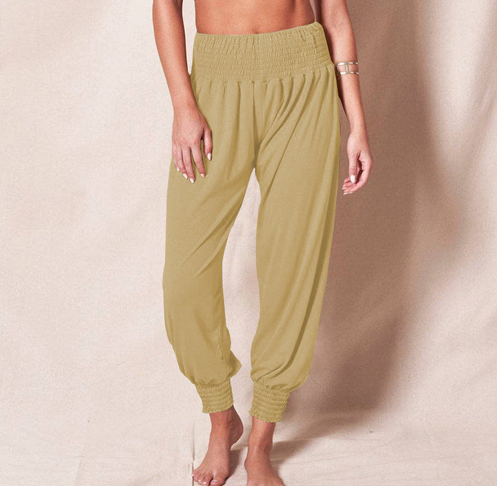 Damen weiche und bequeme Relax-Hosen mit elastischem Bund und buntem Design W&W Mode