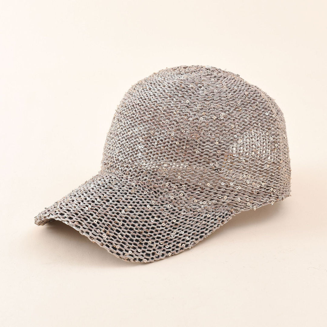 Damen Glitzernde Baseballmütze mit Netzstruktur W&W Mode