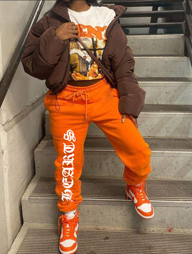 Damen bequeme Sweatpants mit seitlichem Schriftzug WW