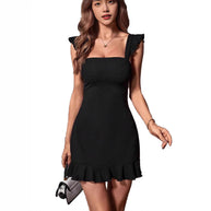 Damen Sommerkleid mit volantierten Ärmeln und tailliertem Schnitt WW