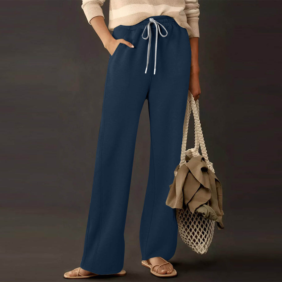 Damen weite Sweathose mit verstellbarem Bund und praktischen Taschen WW