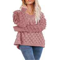 Damen Pullover mit Struktur und V-Ausschnitt WW