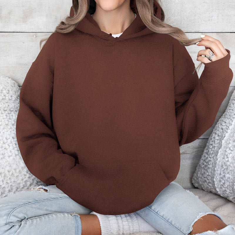 Damen lässiger Hoodie mit kängurutasche und gemütlichem Schnitt WW