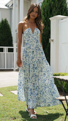 WW | Lange Seidenmousseline Kleid mit Ärmellosen Nähten und Großem Schwungstil für Frauen