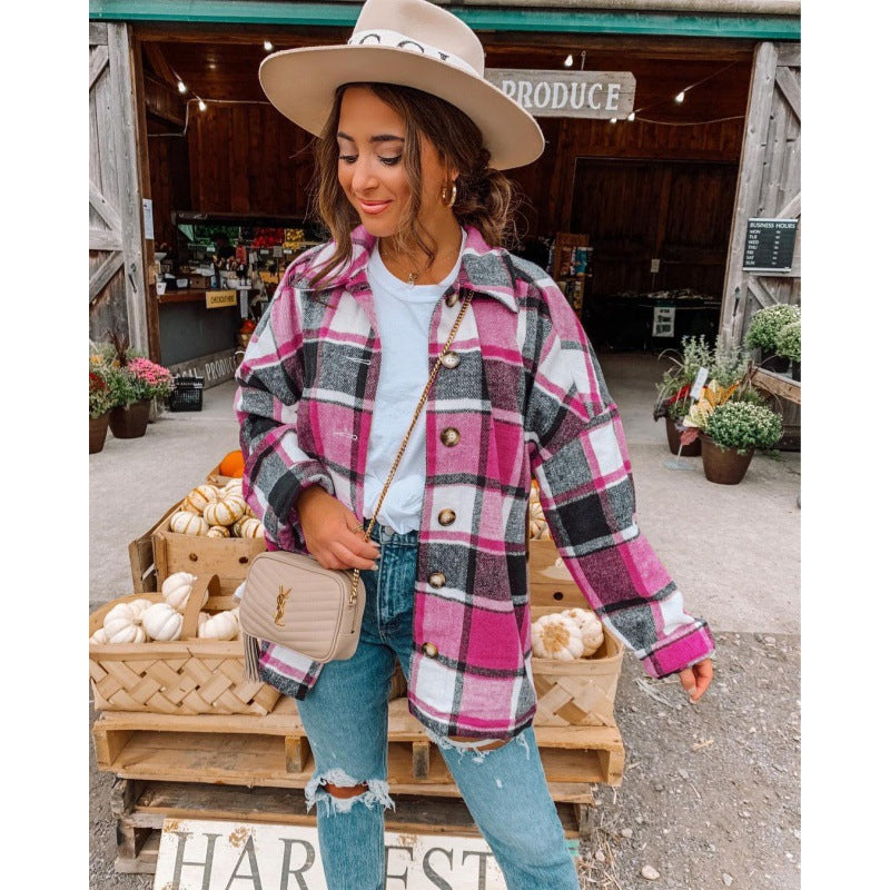 Damen Karierte Flanelljacke WW