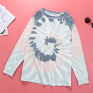 Damen Langarm-T-Shirt mit modernem Batik-Muster und lässigem Schnitt WW