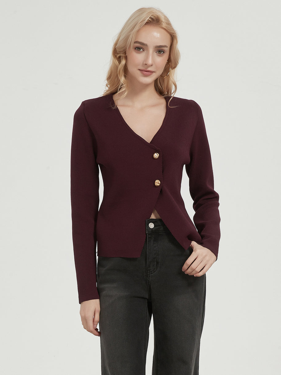 Damen Strickjacke mit eleganten Knopfdetails WW