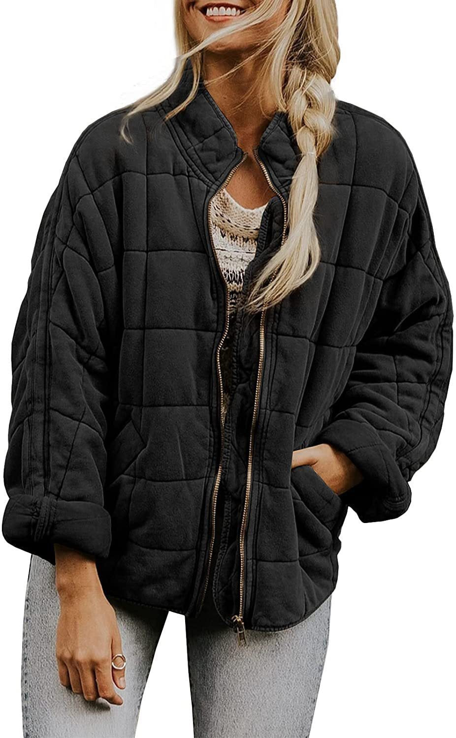 Damen Steppjacke mit hochschließendem Kragen und praktischen Tasche WW