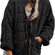 Damen Steppjacke mit hochschließendem Kragen und praktischen Tasche WW