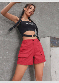Damen Cargo-Shorts mit praktischen Seitentaschen und bequemer Passform W&W Mode
