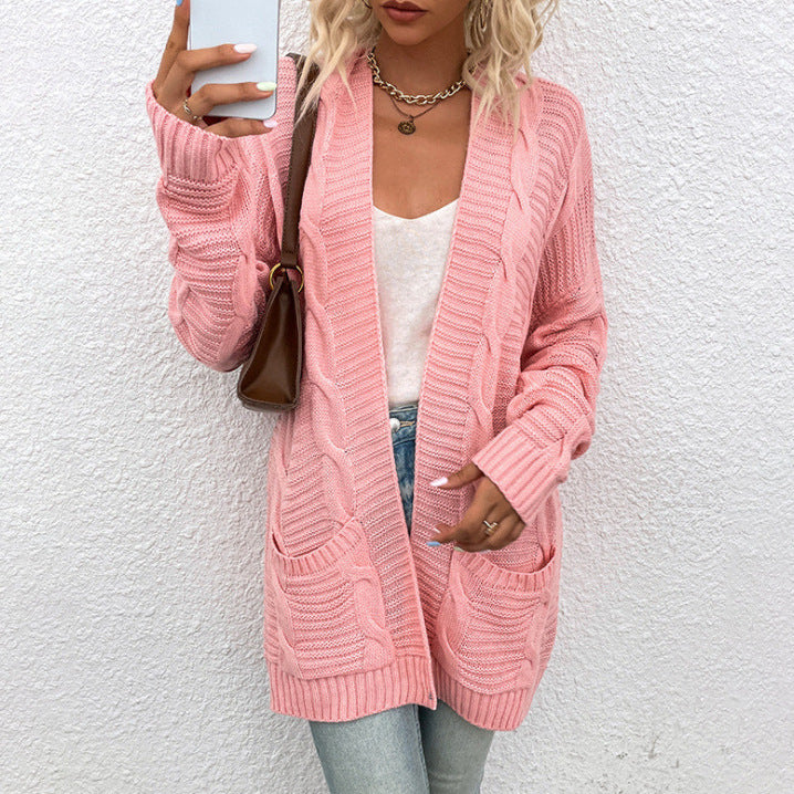 Damen Strickcardigan mit Taschen und strukturierter Oberfläche WW