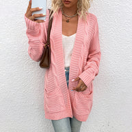 Damen Strickcardigan mit Taschen und strukturierter Oberfläche WW