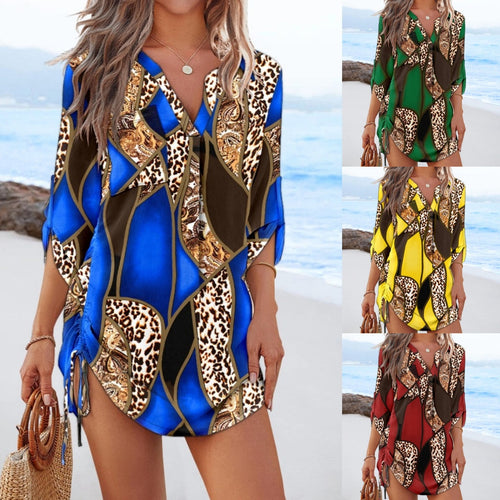 Damen Freizeitbluse mit modischem Muster und lockerer Passform WW