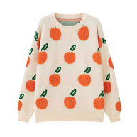 Damen Strickpullover mit verspieltem Obstdesign WW