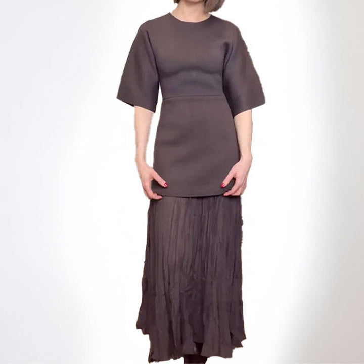 Damen Maxikleid mit elegantem Falten-Design und modernem Schnitt W&W Mode
