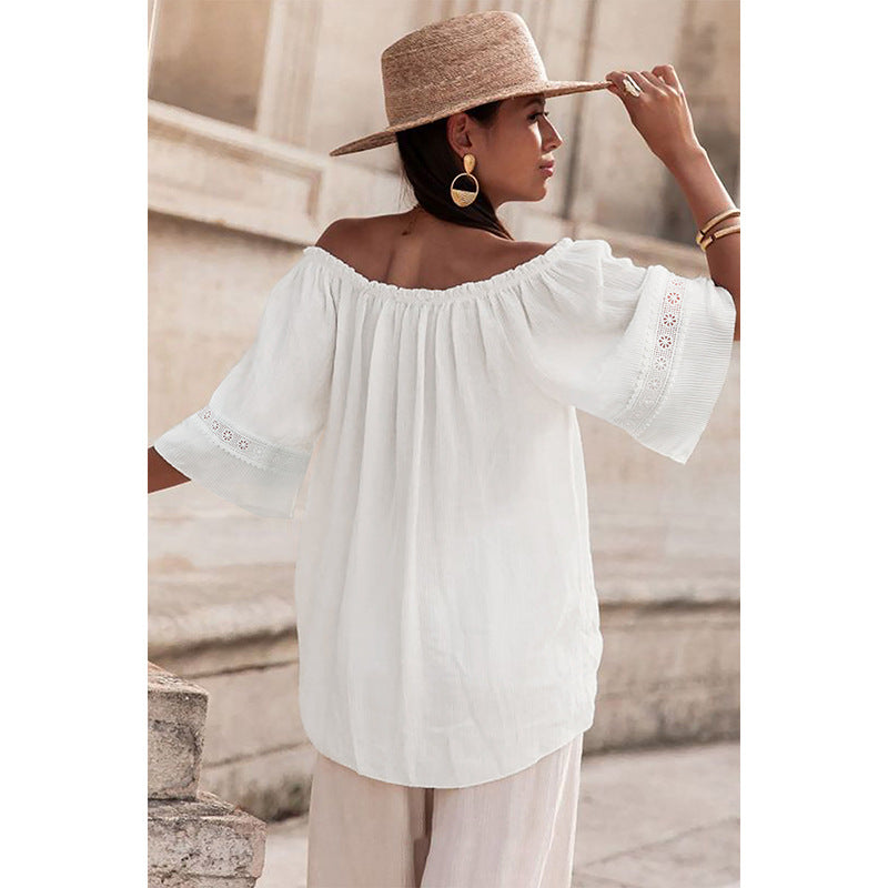 Damen Off-Shoulder Bluse mit bestickten Details WW