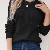 Damen Strickpullover mit lässigem Schnitt und feiner Struktur WW