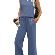 Damen Relaxed Fit Jumpsuit mit verkürzten Ärmeln und bequemem Bund WW