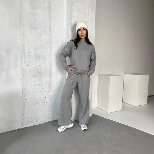 Damen Sportliches und bequemes Sweatshirt-Pants-Set WW