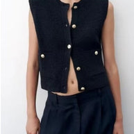 Damen Strickjacke mit Knopfdetails und dekorativen Taschen WW
