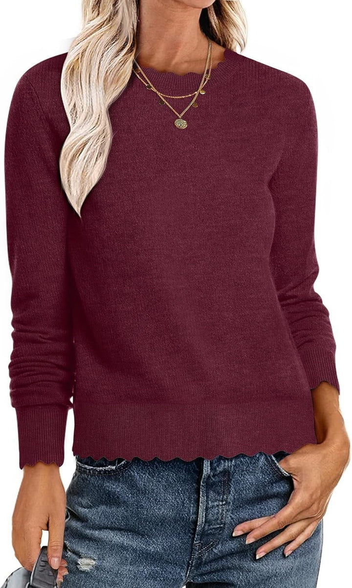 Damen Sweater mit Wellenkante W&W Mode